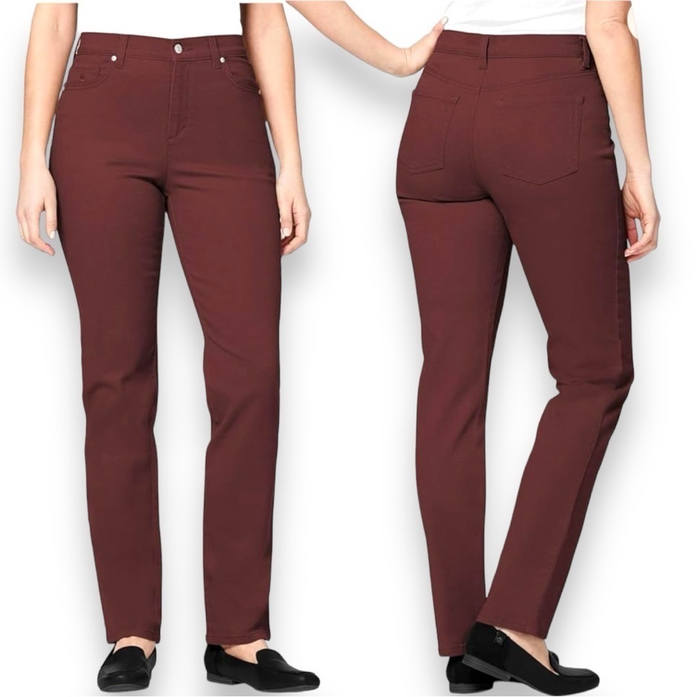 NWT Gloria Vanderbilt Amanda Size 14P Coffee Roast Brown Supreme Stretch Jeans
